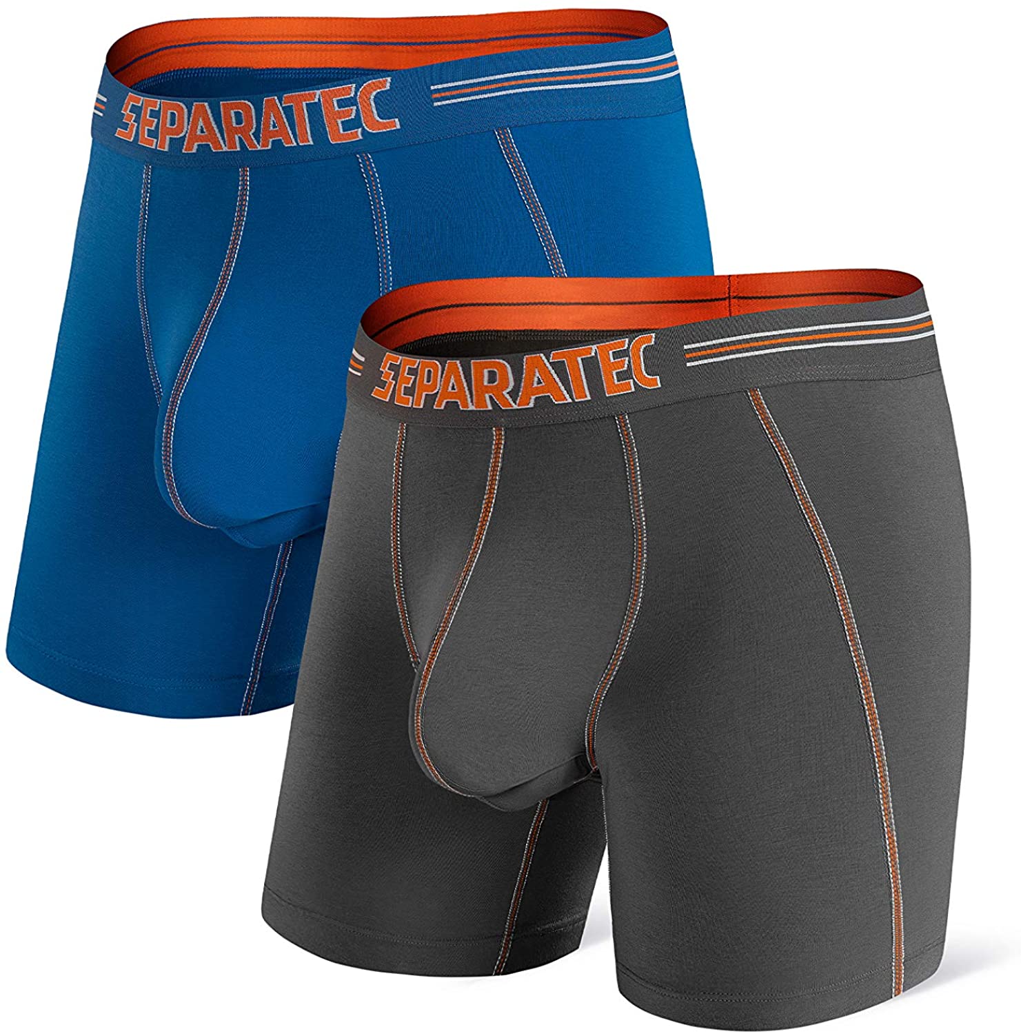 Separatec Men's Dual Pouch Underwear Comfort Soft Premium Cotton Modal  Blend Boxer Briefs 3-6 Pack at  Men's Clothing store