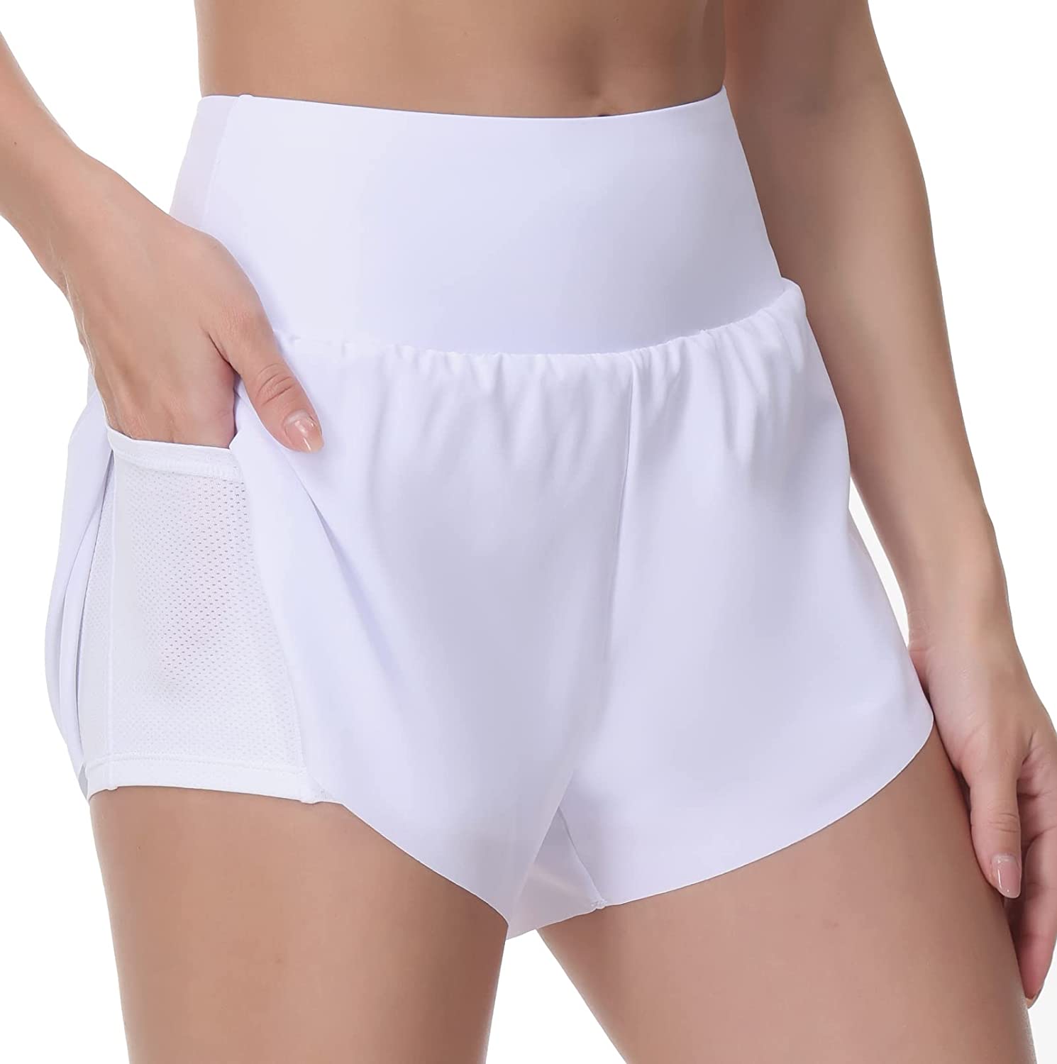 Buy THE GYM PEOPLE Womens High Waisted Running Shorts