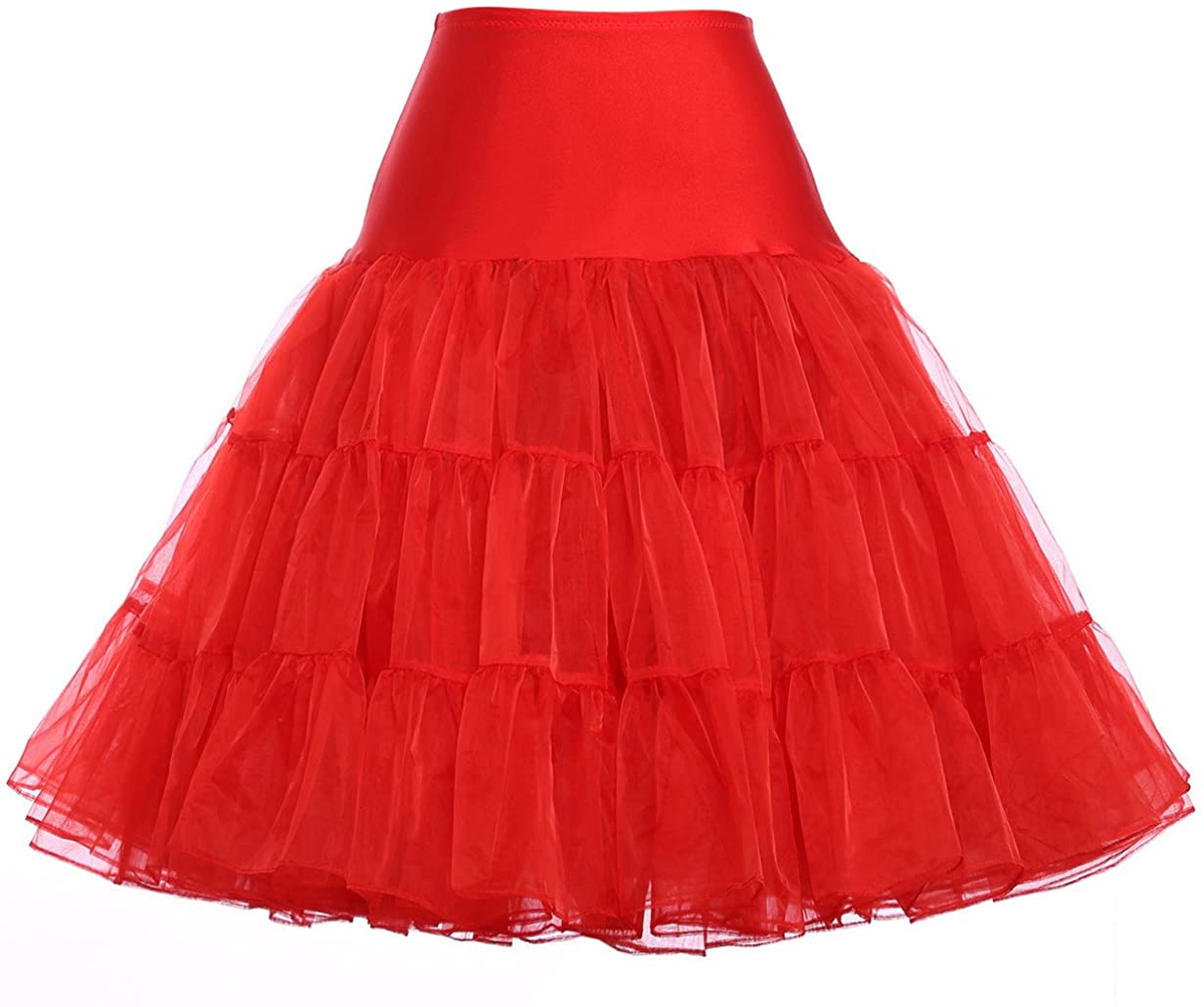 GRACE KARIN Femme Jupon Tulle Long Vintage Elagant Petticoat Tutu Pin Up Trois Couches CLE2512 