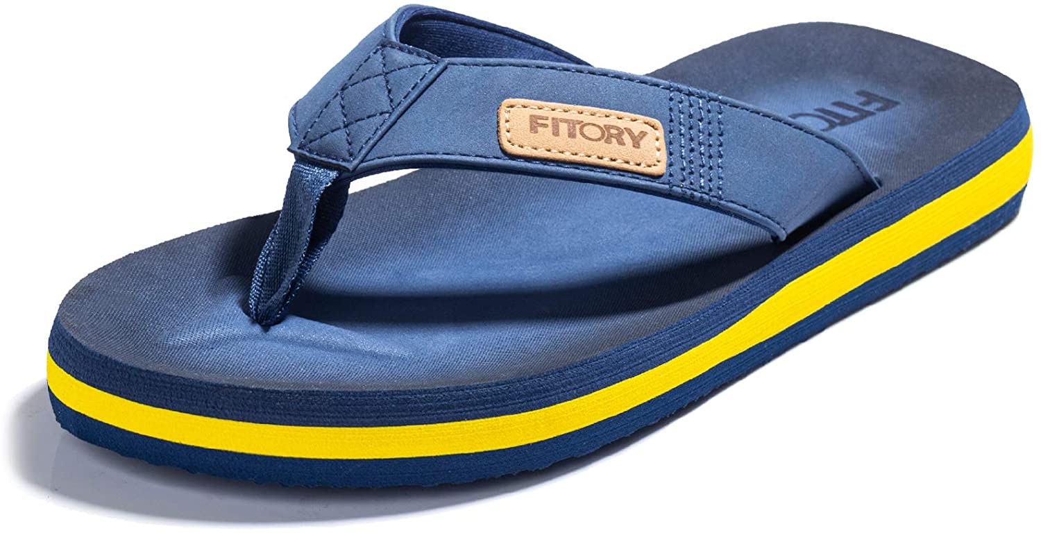 FITORY Men's Flip-Flops, Thongs Sandals Comfort Slippers for Beach Size 6-15