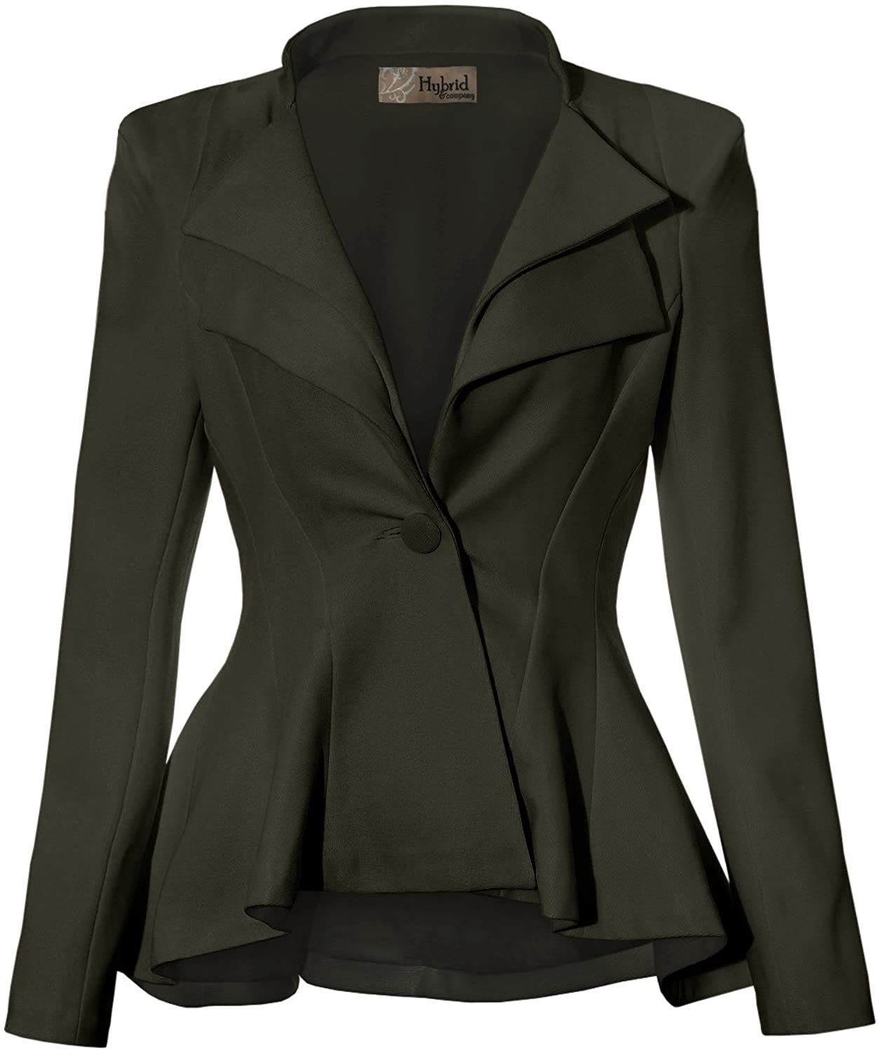 HyBrid & Company Womens Office High Low Blazer Jacket 