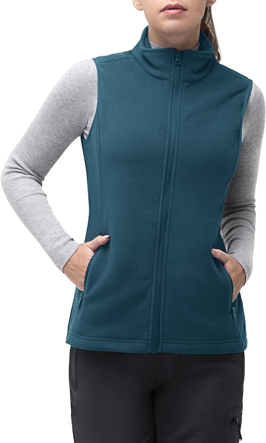 33,000ft Women's Fleece Vest, Lightweight Warm Polar Soft Vests Outerwear  with Zip Up Pockets, Sleeveless Jacket for Winter 