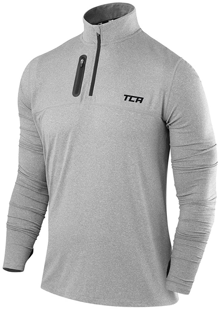 TCA Mens Fusion Pro Quickdry Long Sleeve Half-Zip Running Shirt 