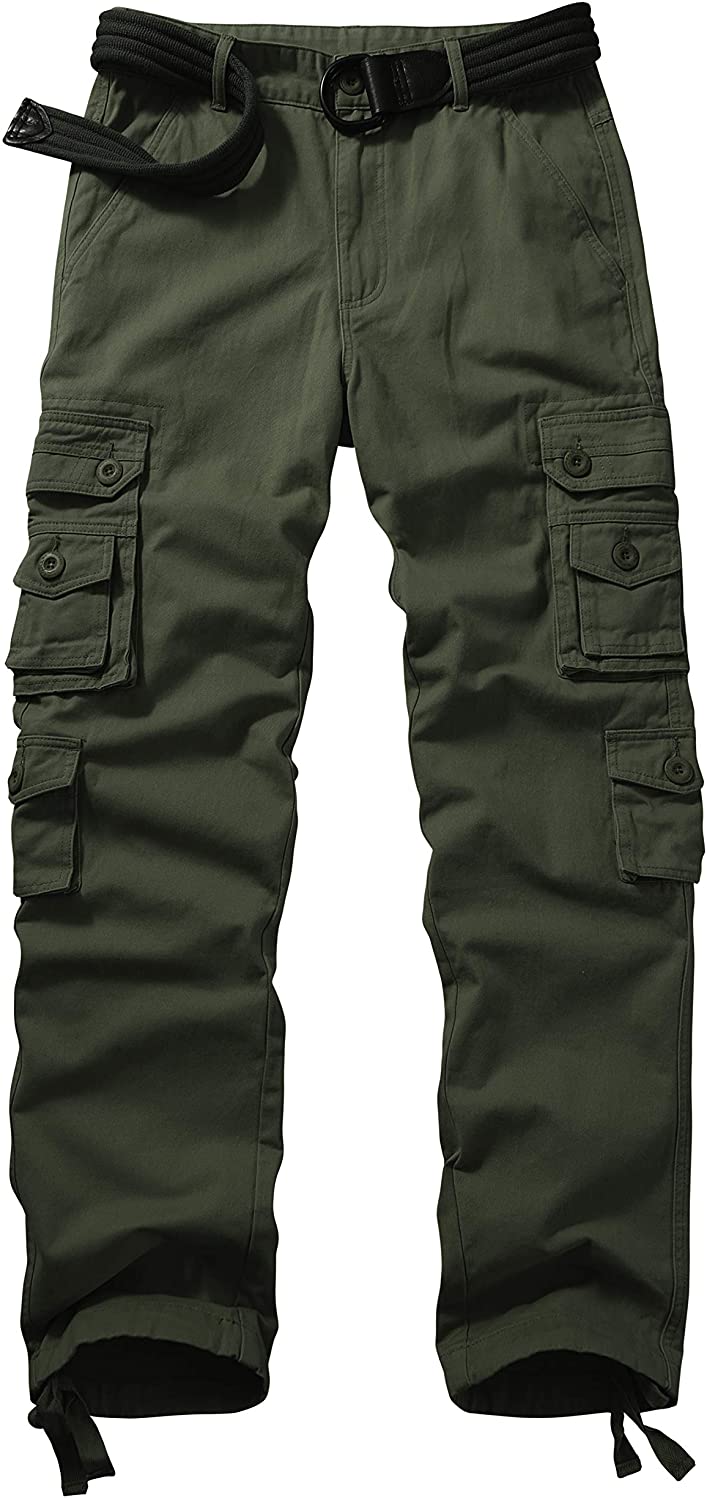 AKARMY Men's Casual Cargo Pants Military Army Camo Combat Work Pants with 8  Pock