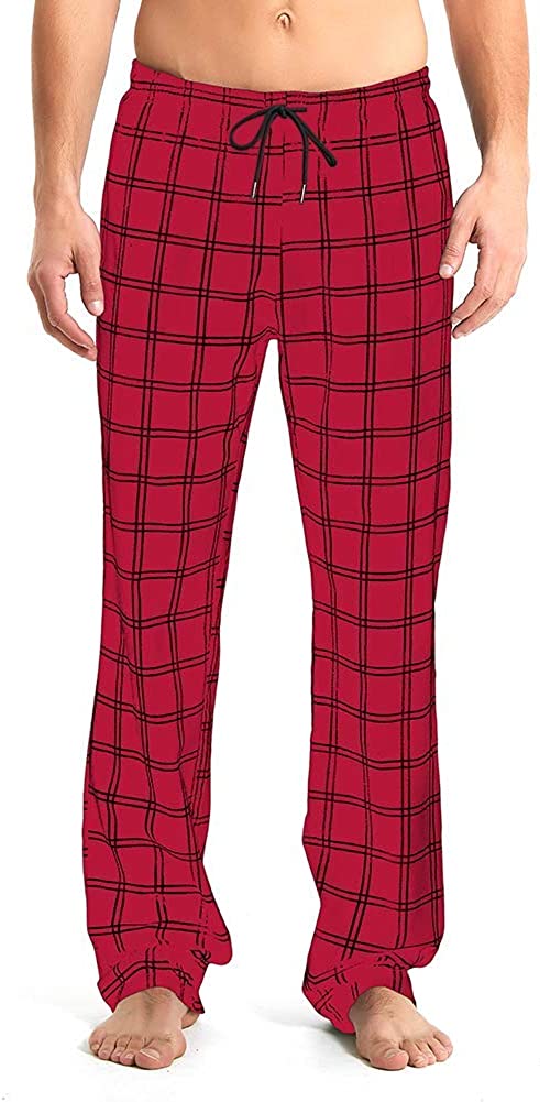 Mens Tall Pajama Pants 34/36/38 Long Inseam Plaid Lounge Pants