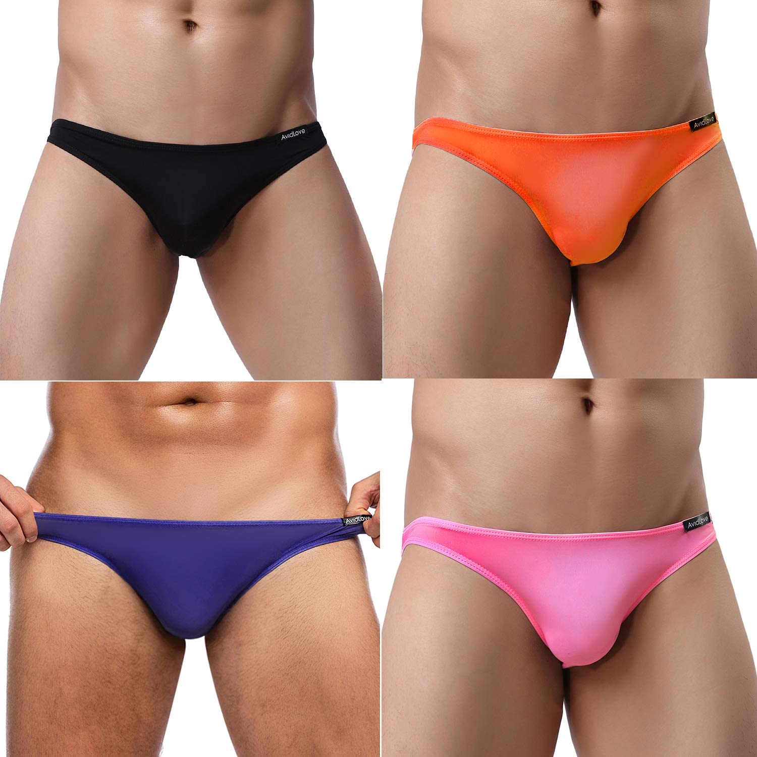 Avidlove Men's Underwear Bikini Briefs 4 Pack Classic Low Rise Stretchy  Micromodal Bikinis : : Clothing, Shoes & Accessories