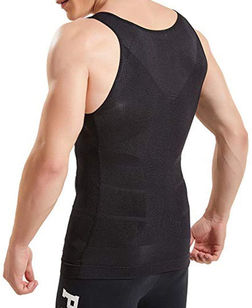 Aptoco Compression Shirts for Men Shapewear Vest Body Shaper Abs ...