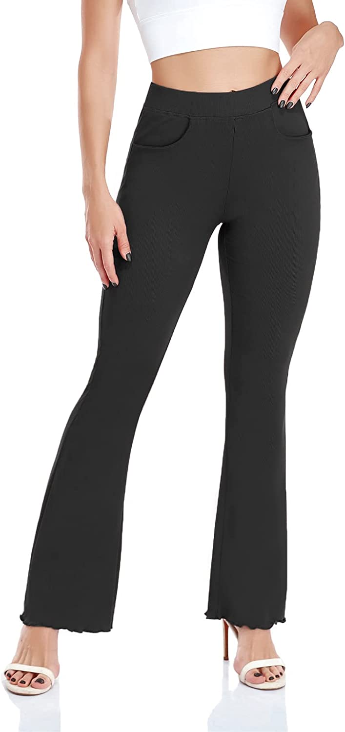 Women's Boot Cut High Waisted Flared Yoga Pants Workout Casual Trousers