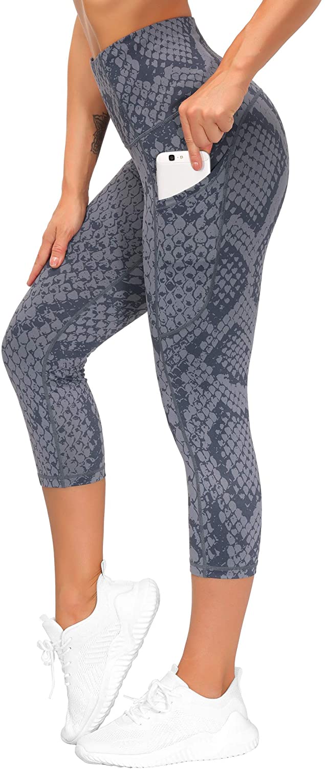 THE GYM PEOPLE Thick High Waist Yoga Pants with Pockets, Tummy Control  Workout Running Yoga Leggings for Women (Large, Z-Capris Camo)