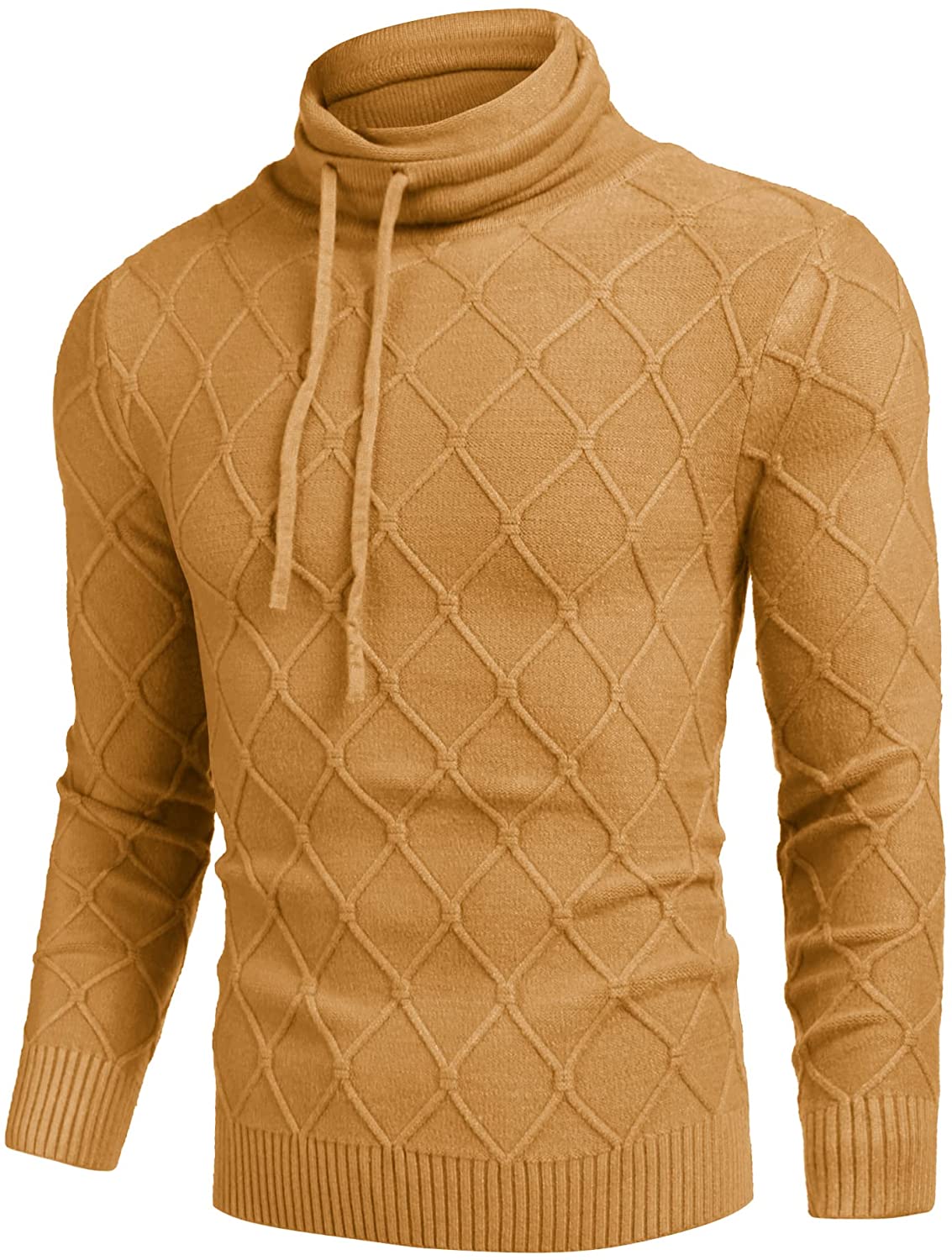 COOFANDY Men's Knitted Turtleneck Sweater Casual Thermal Long Sleeve Pullover 