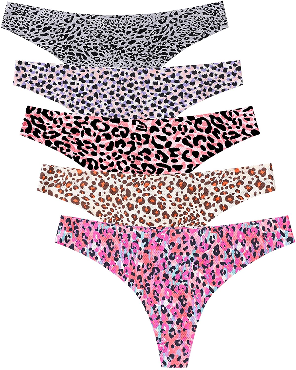 Victoria's Secret PINK Variety Mixed Seamless Thong Panty Underwear, Pack  of 5