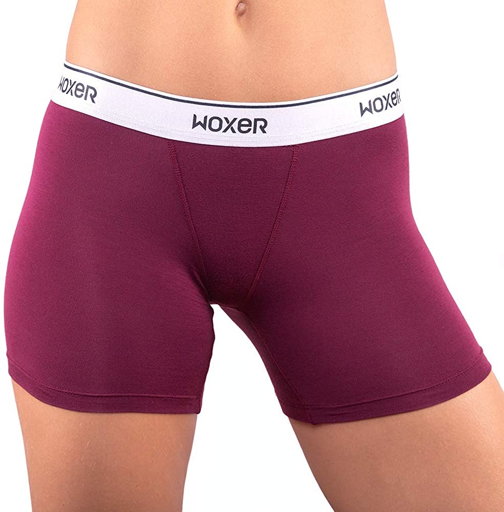 Woxer Boxer Briefs for Women Baller High-Waisted 5” Inseam- Underwear for  Ladies, Black, Large : : Clothing, Shoes & Accessories