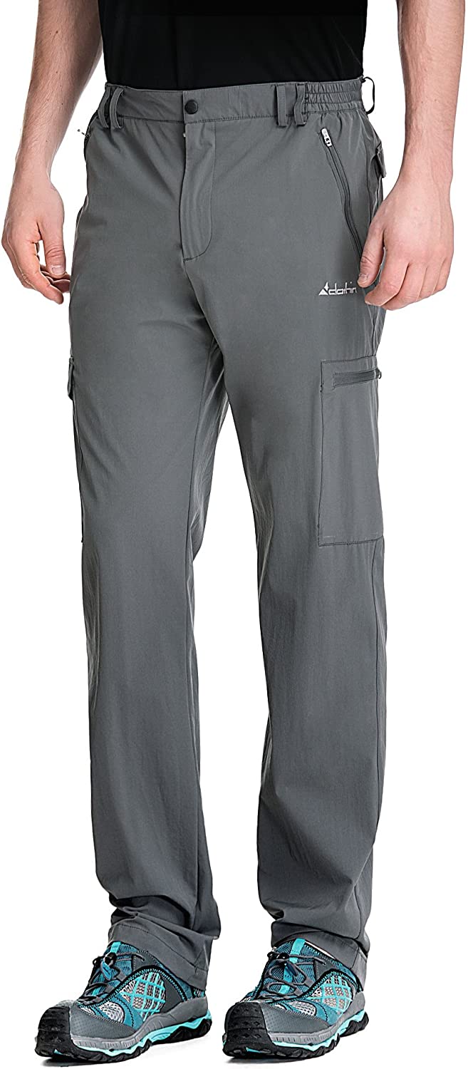 clothin Men's Elastic-Waist Travel Pant Stretchy Lightweight Pant  Multi-Pockets