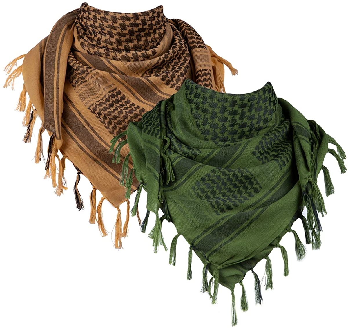 Arab Shemagh Muslim Keffiyeh Head Wrap Scarf Tactical Desert Neck Headwear  with Aqel Rope for Men Women, 55x55 Inch