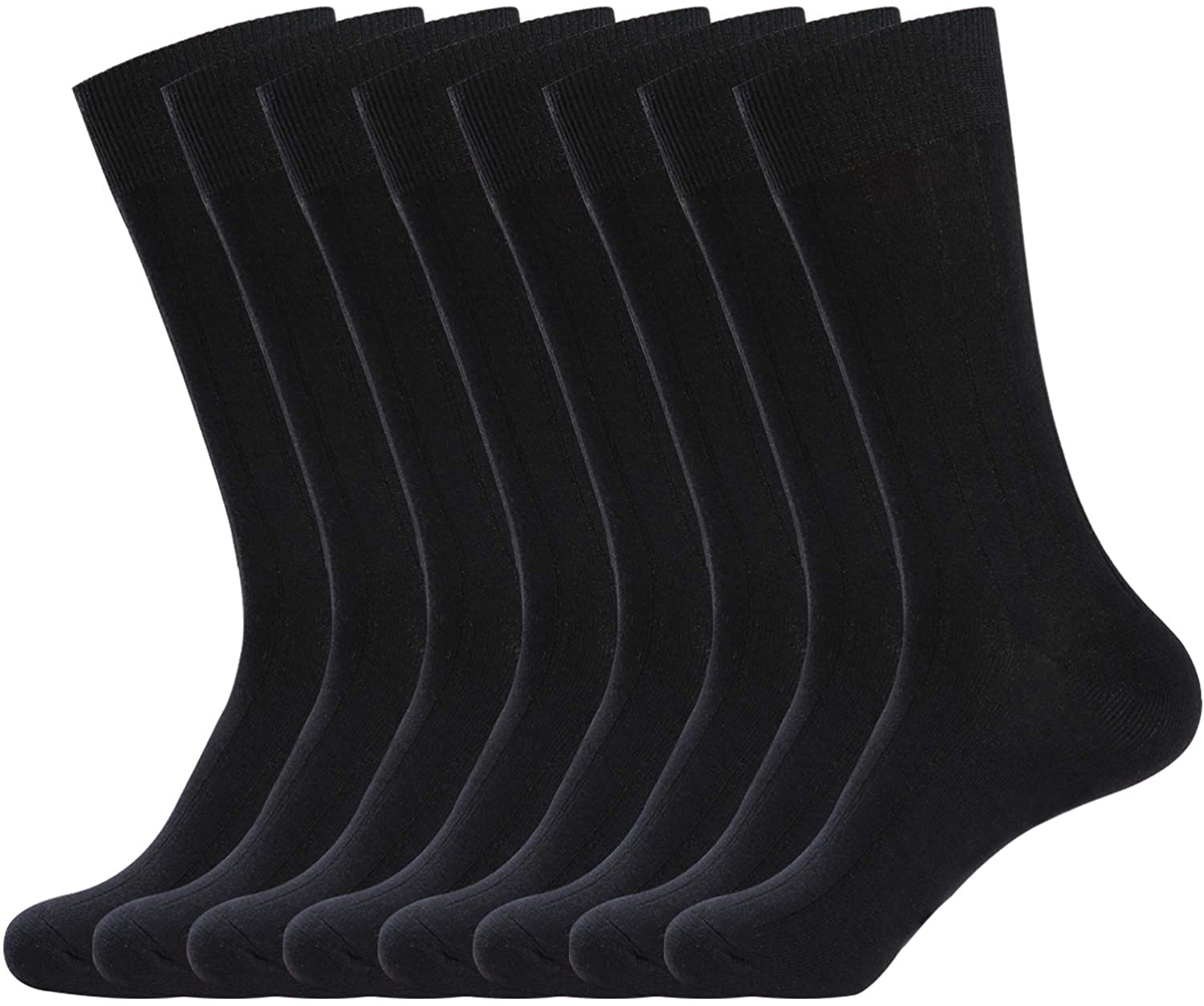 8 Pairs Classic Rib Cotton Solid Premium Socks 7-12/13-1