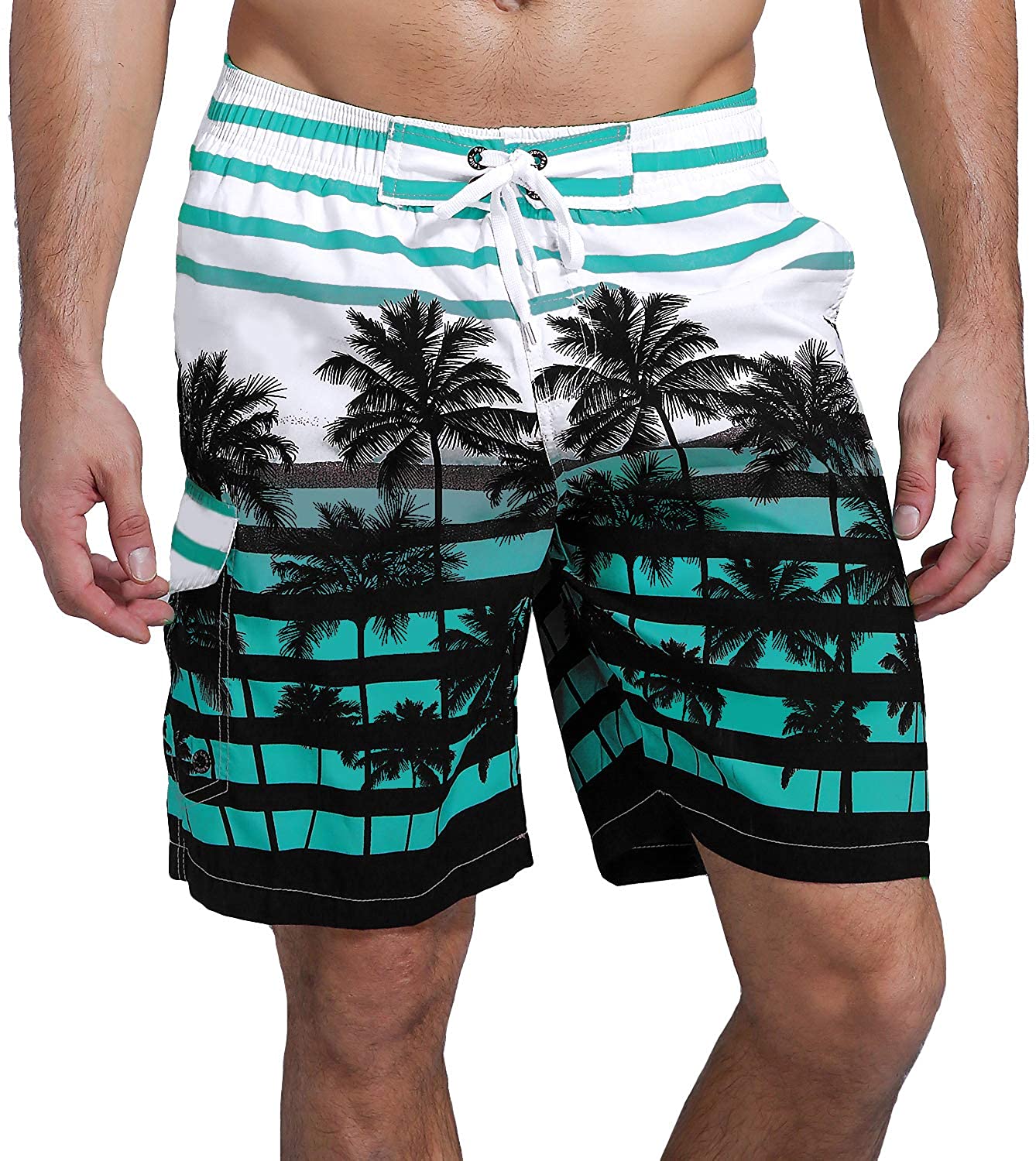 SHEKINI Men's Swim Trunks Quick Dry Slim fit Lightweight Beach Shorts ...