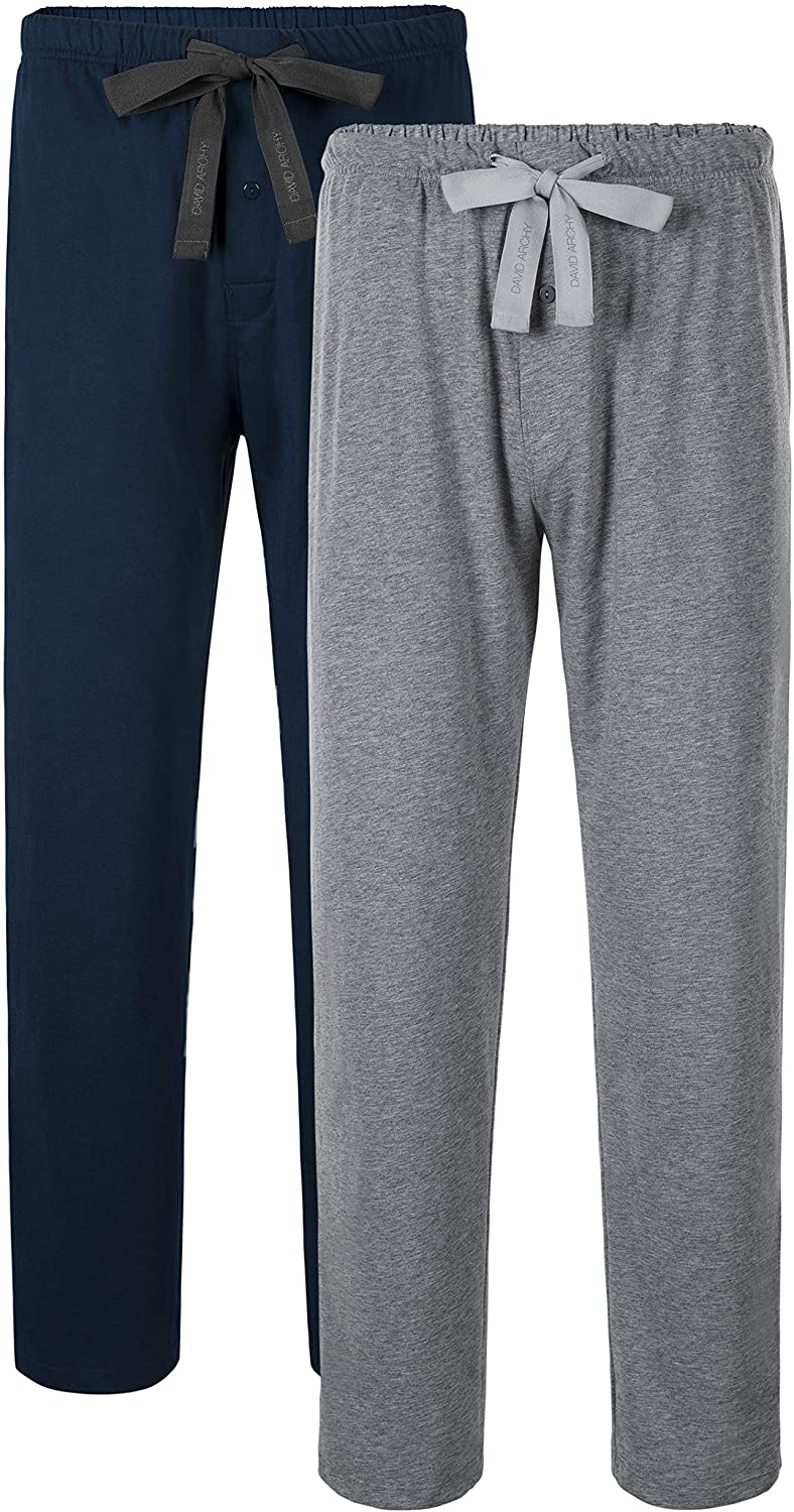 DAVID ARCHY Men's Comfy Jersey Cotton Knit Pajama Lounge Sleep Pant