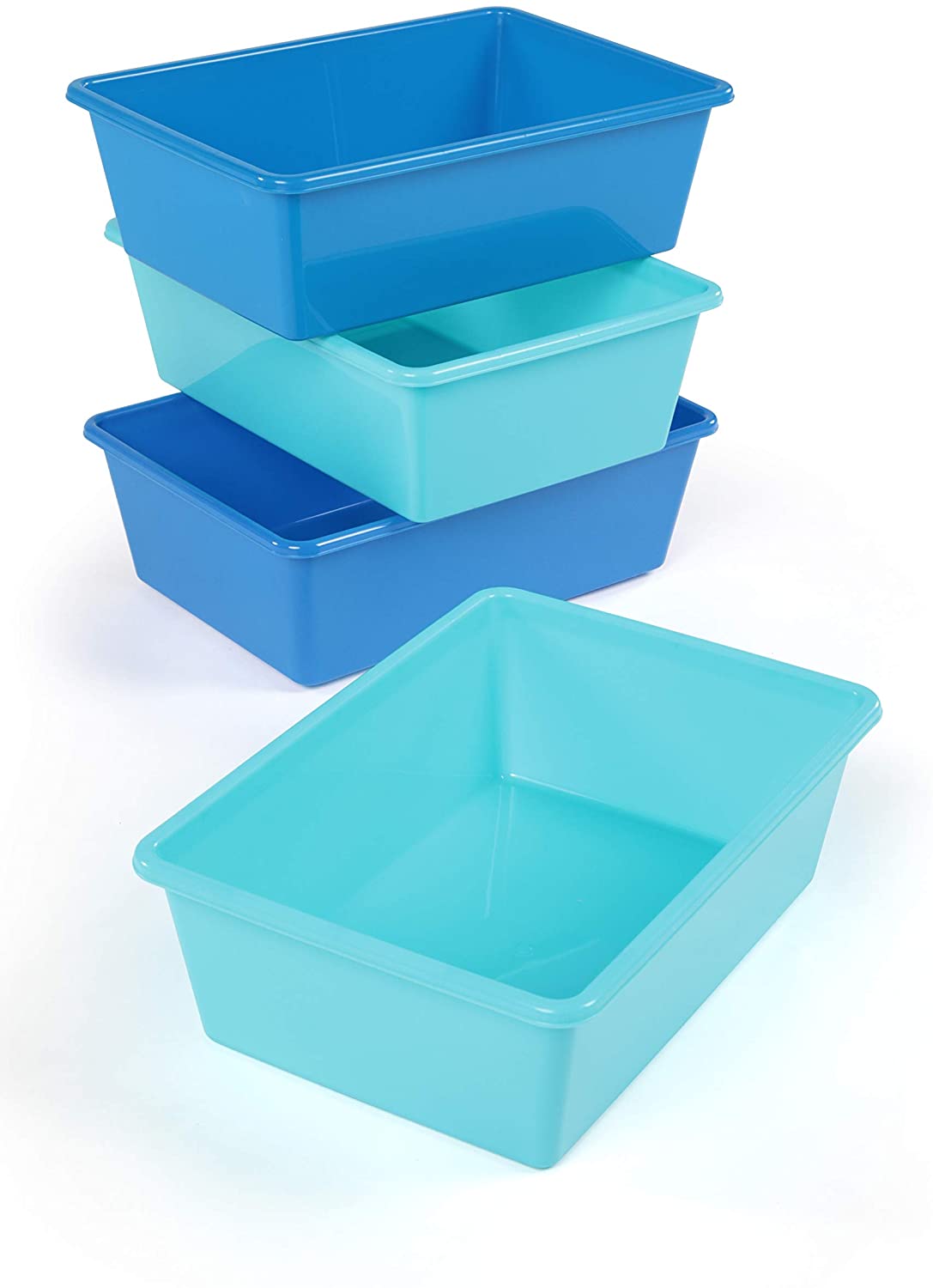 Humble Crew Small Plastic Storage Bins, Set of 12, Primary Colors