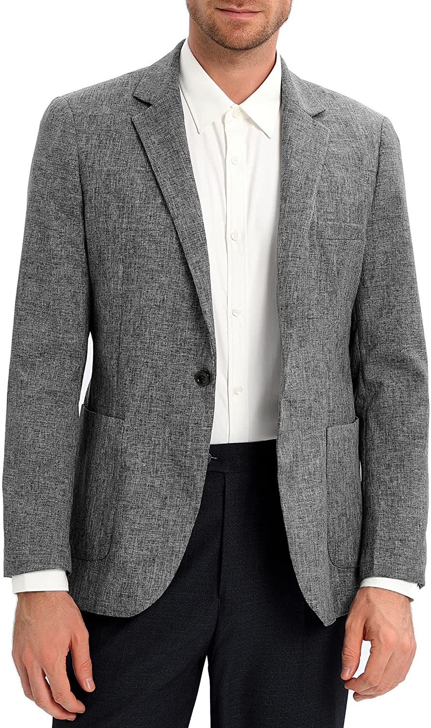 Men's Sport Coats & Blazers Linen Suit Jacket Casual Blazer for Men One  Button