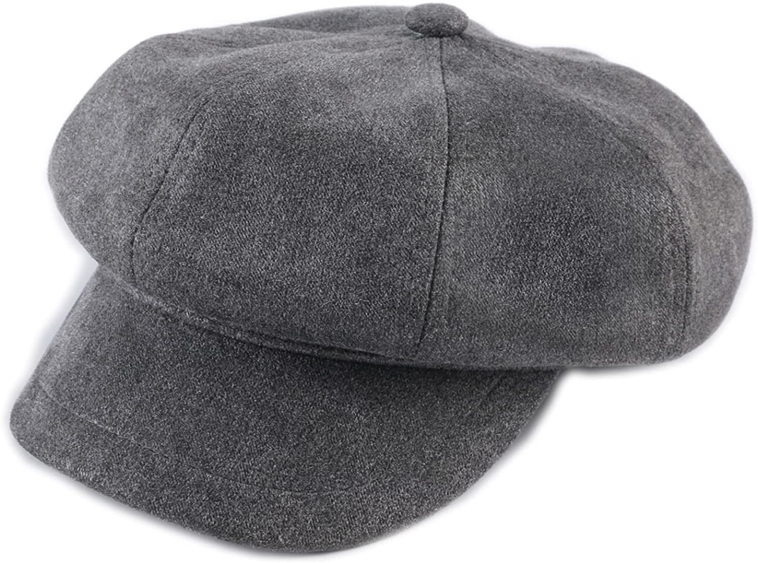 Suede Plain Color Newsboy Cap for Women Adjusted Thick Paperboy Hat Ladies Pleated Warm Octagonal Hats