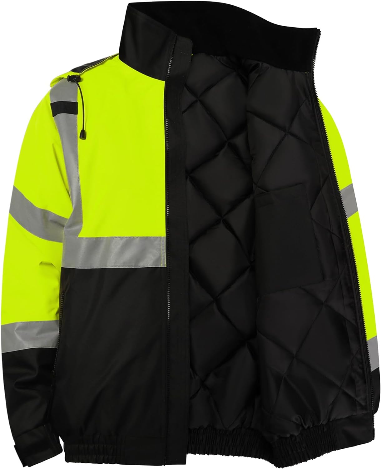 SHORFUNE High Visibility Safety Bomber Jacket for Men, Waterproof