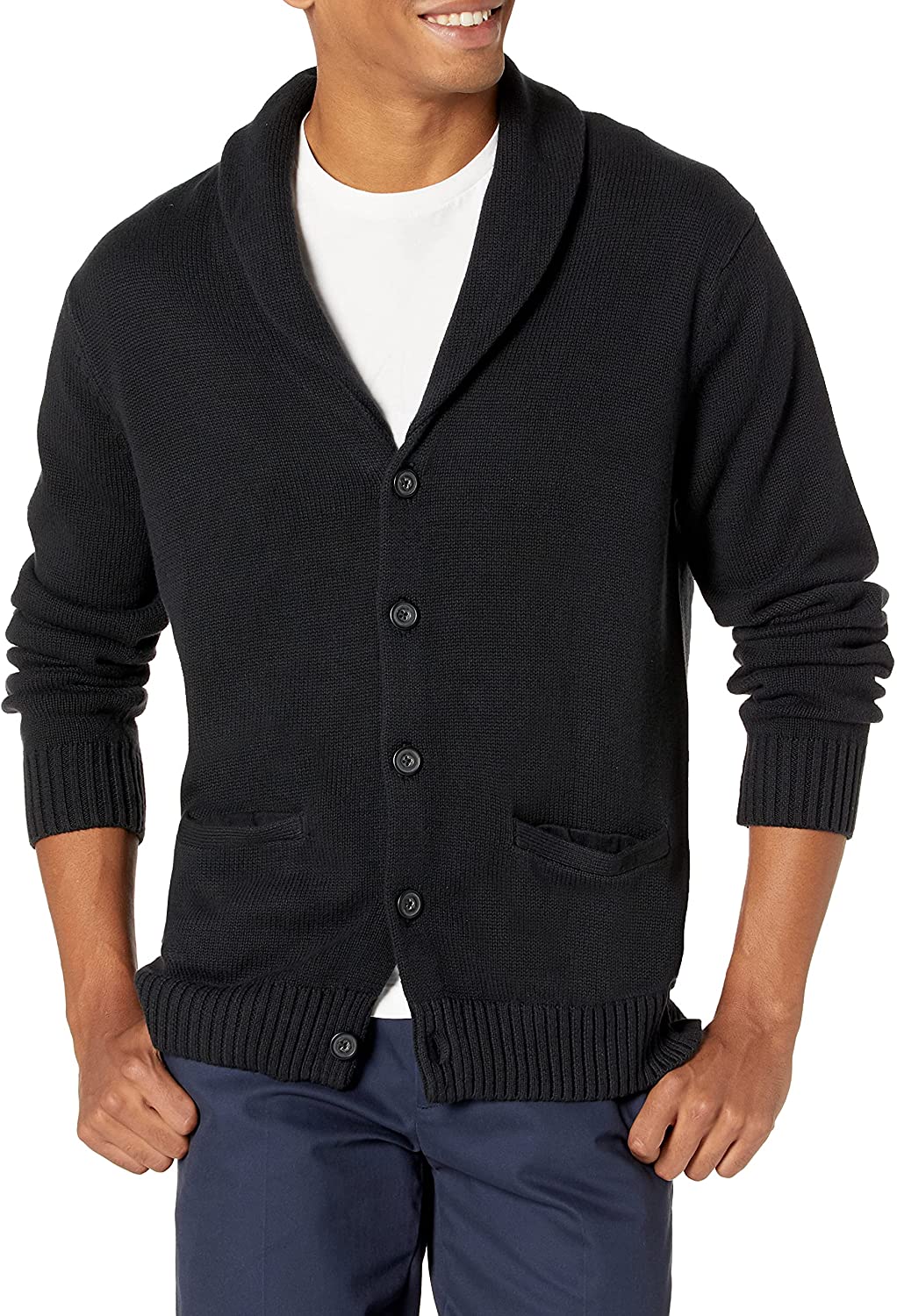 Brand Goodthreads Mens Soft Cotton Shawl Cardigan Sweater 