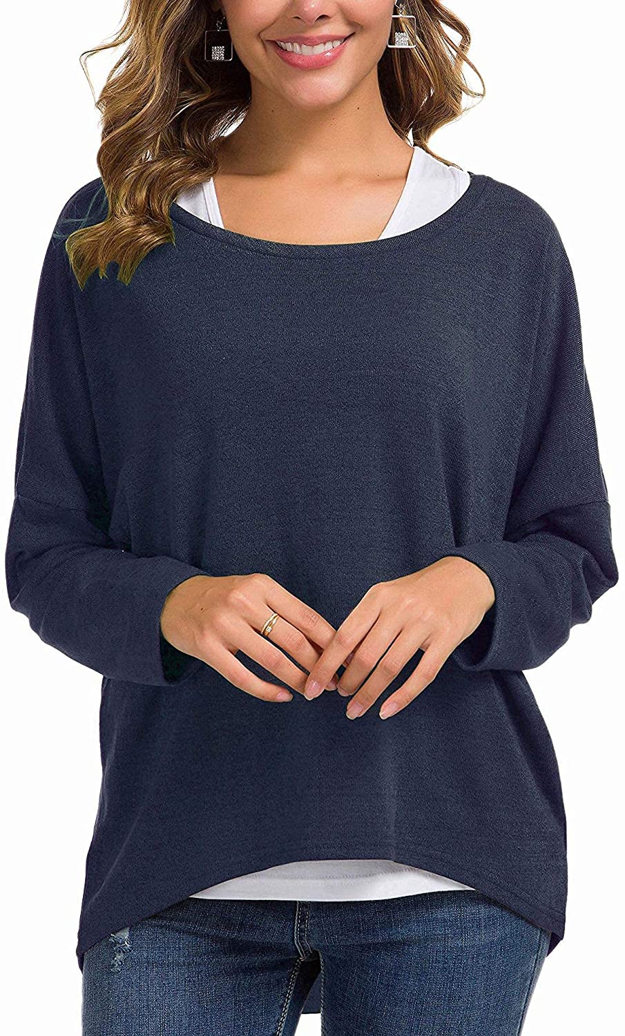 UGET Women's Oversized Baggy Tops Loose Fitting Pullover Casual Blouse T- Shirt S | eBay