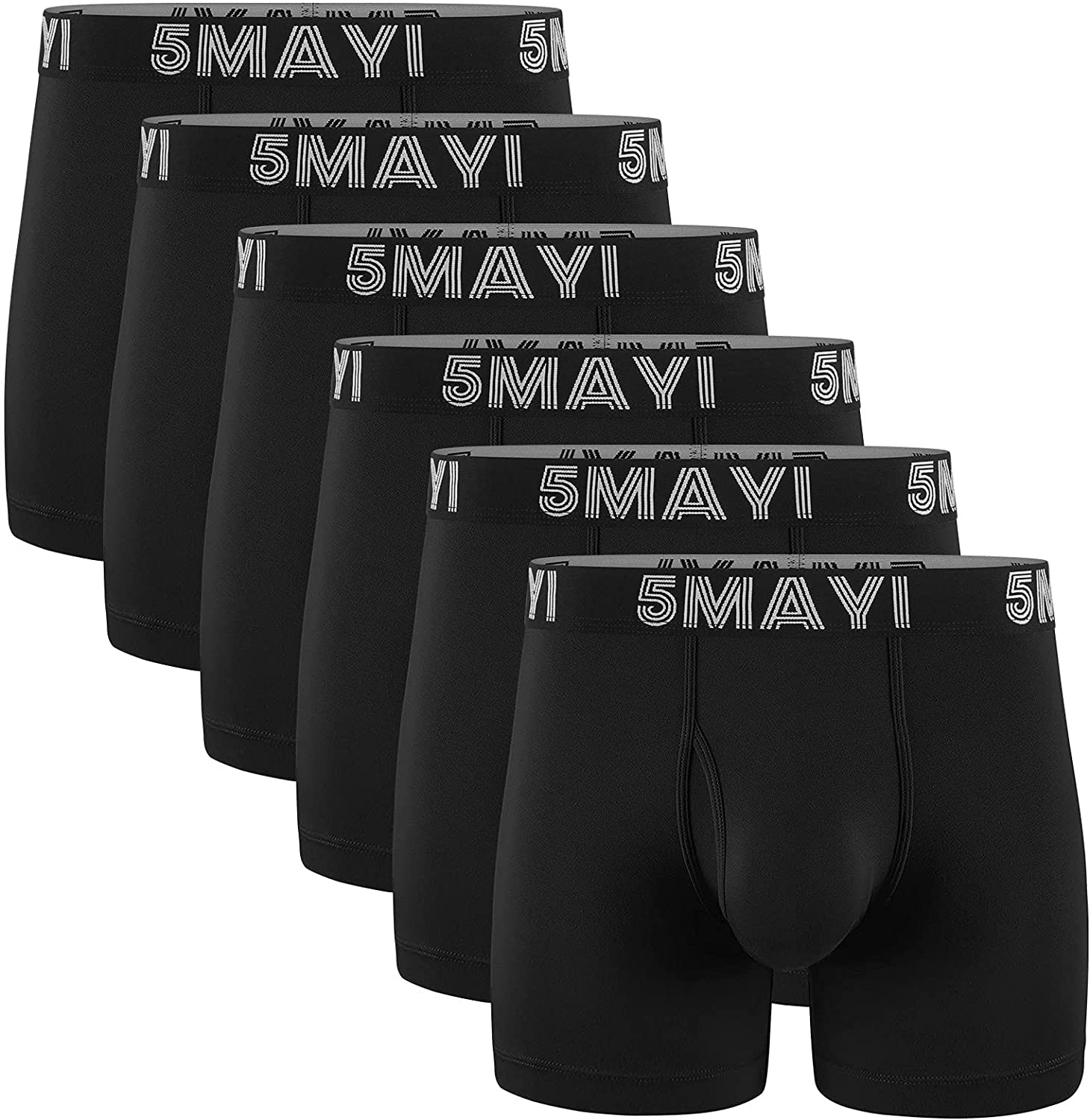 5Mayi Men's Underwear Boxer Briefs Cotton Black Mens Boxer Briefs