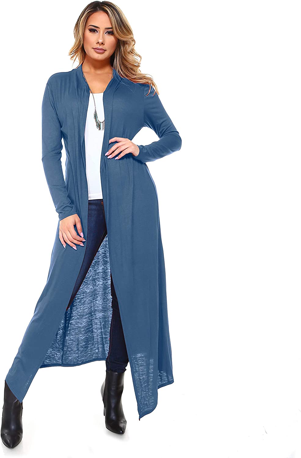 Isaac Liev Women's Maxi Cardigan – Casual Long Flowy Open Front Floor  Length Drape Lightweight Duster Sweater Made in USA : : Clothing,  Shoes
