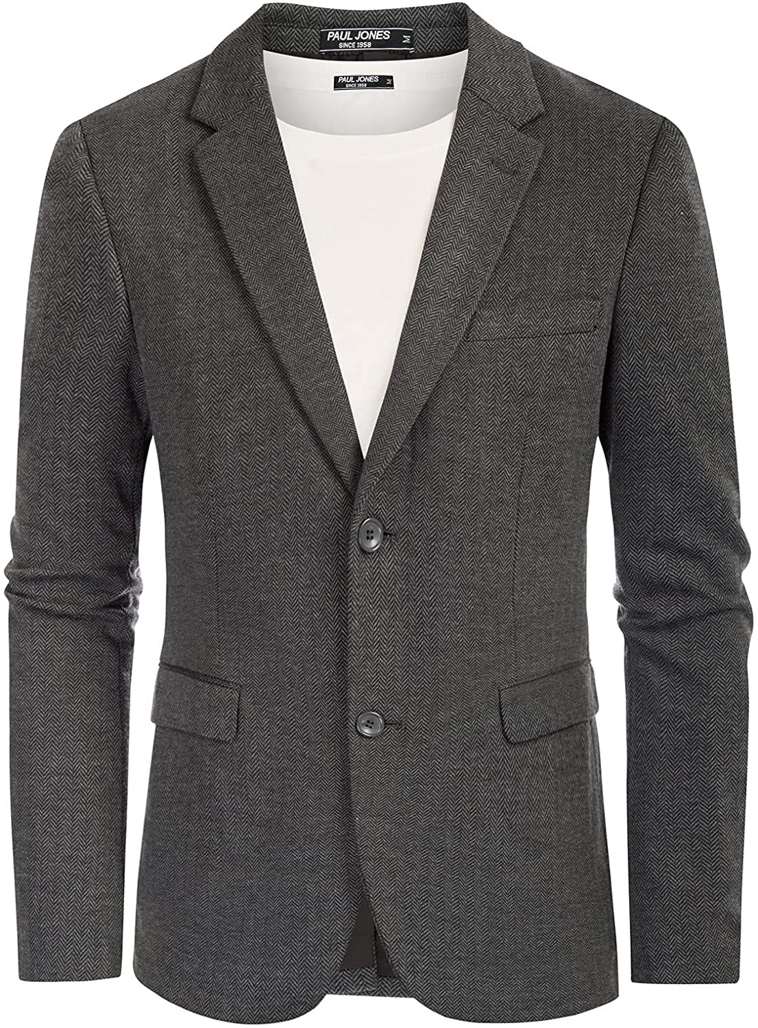 PJ PAUL JONES Men's Herringbone Blazer Jacket Lightweight Casual Knit Sport  Coat | eBay