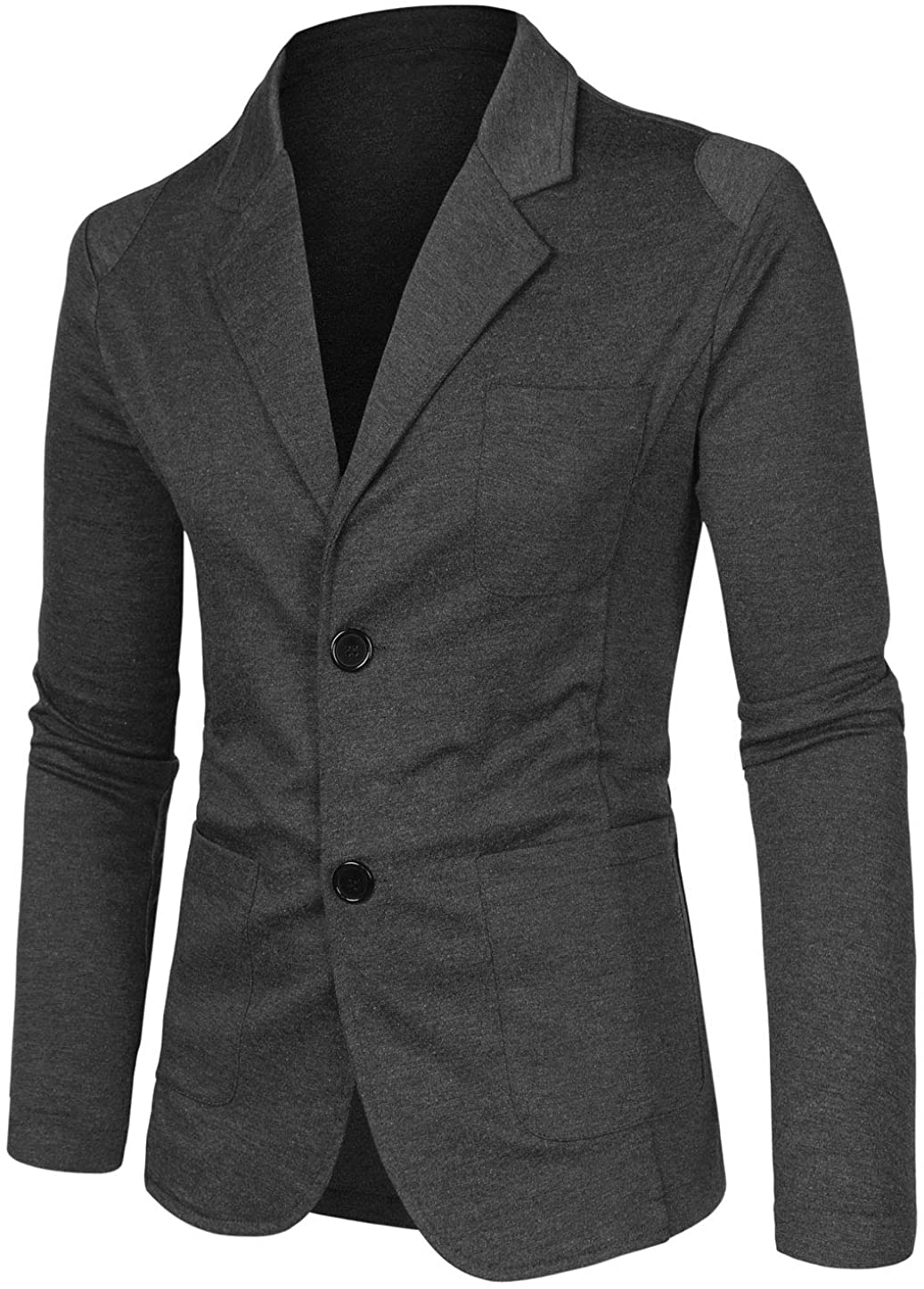 Uxcell Men's Casual Sports Coat Slim Fit Lightweight Button Cardigan Knit Blazer with Pockets