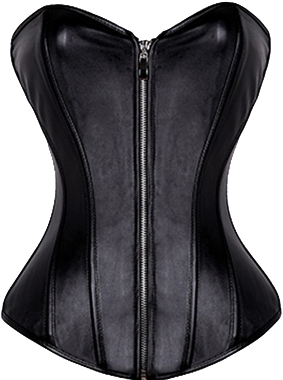 MISS MOLY Faux Leather Corset Vest Plus Size Lingerie Buckle Lacing Steel Boned