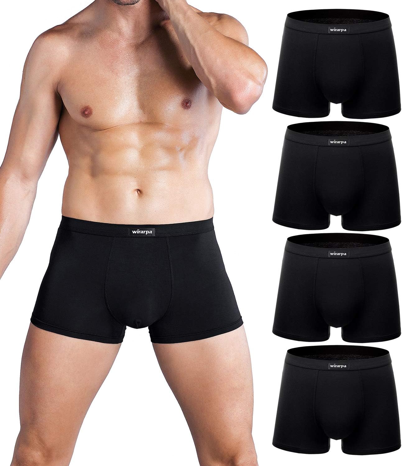 wirarpa Men's Breathable Modal Microfiber Trunks Underwear Covered