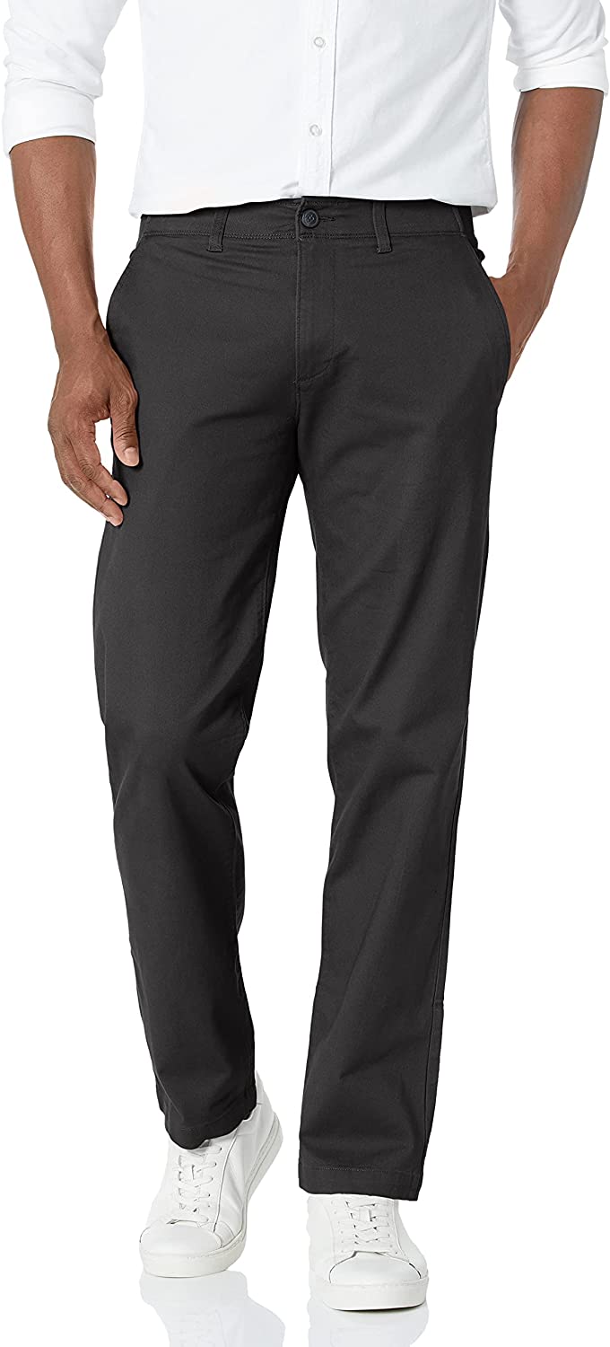 Haggar Men's Comfort Straight Fit Flat Front Flex Khaki & Chino Pants 