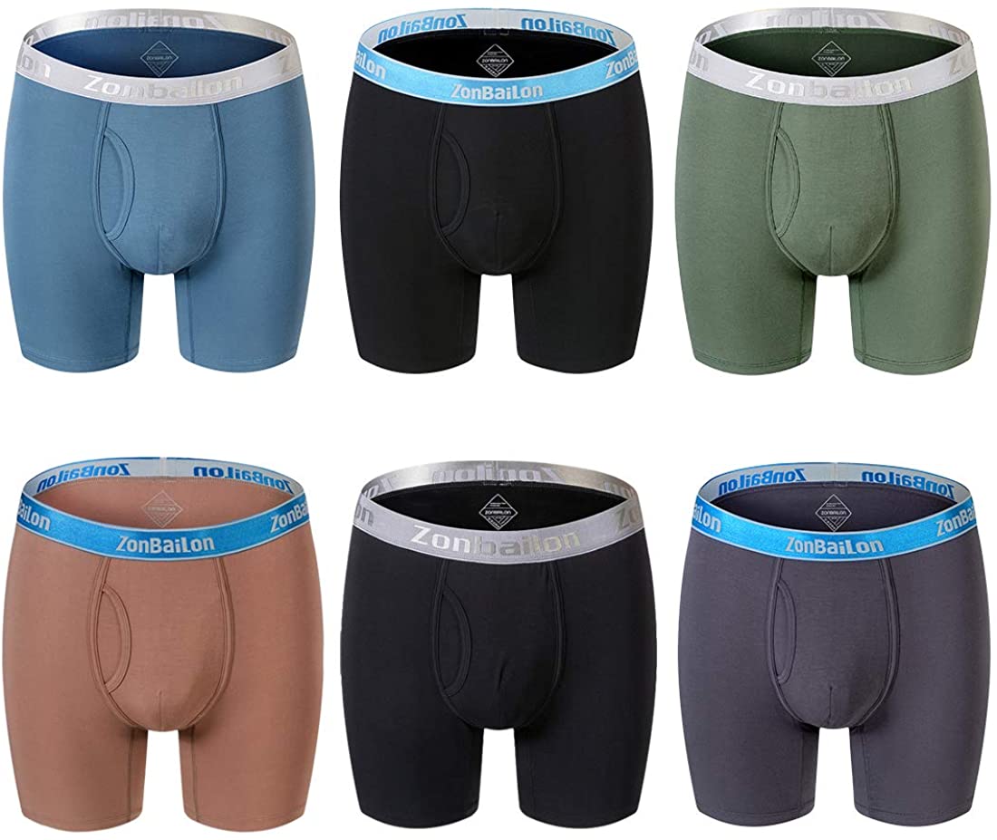 Zonbailon Bamboo Mens Underwear Comfortable 6 Leg Boxer Briefs For Men Pack Mu Ebay
