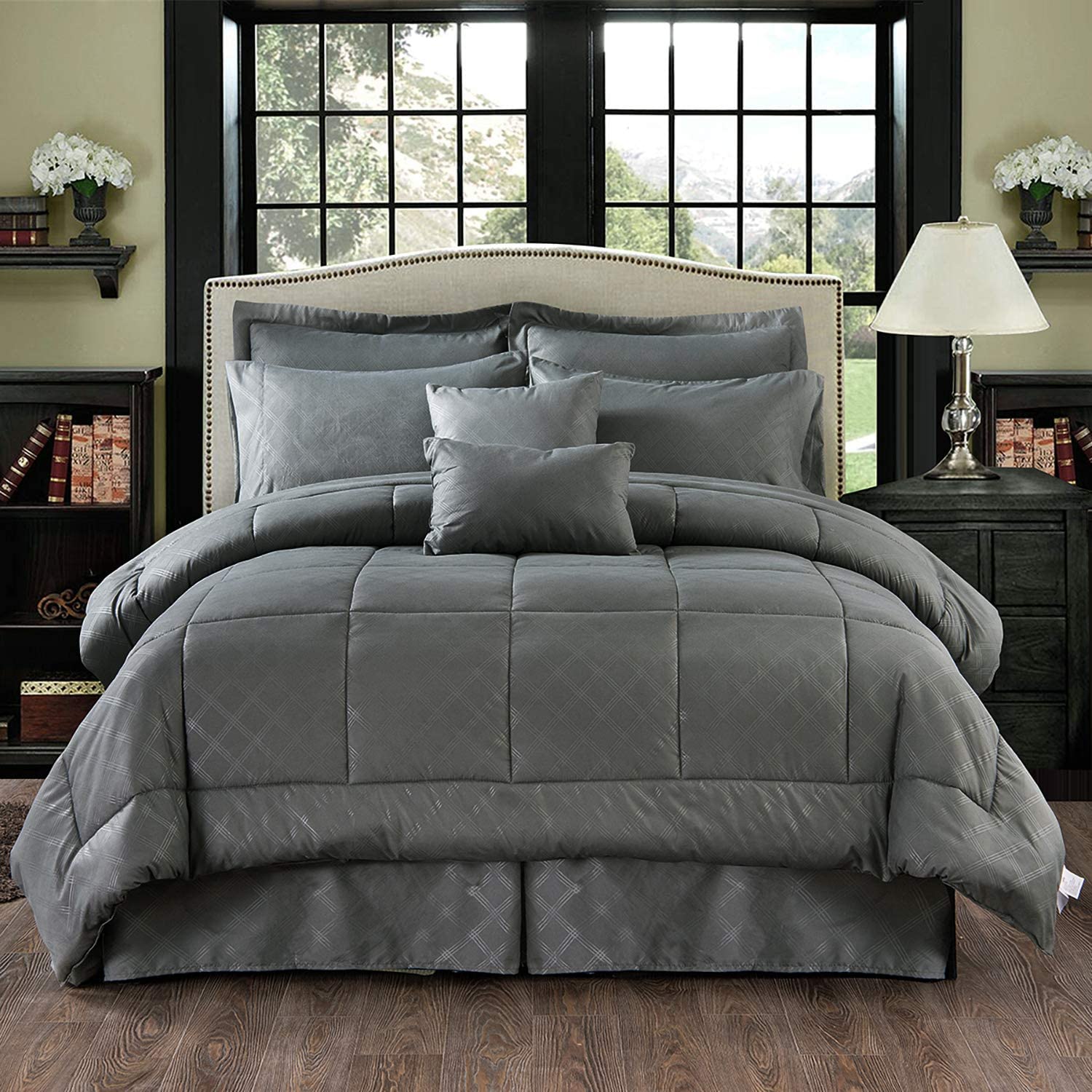 10 Piece Comforter Bedding Set with Sheet Set Fit 14" Details about   MERRY HOME Comforter Set 