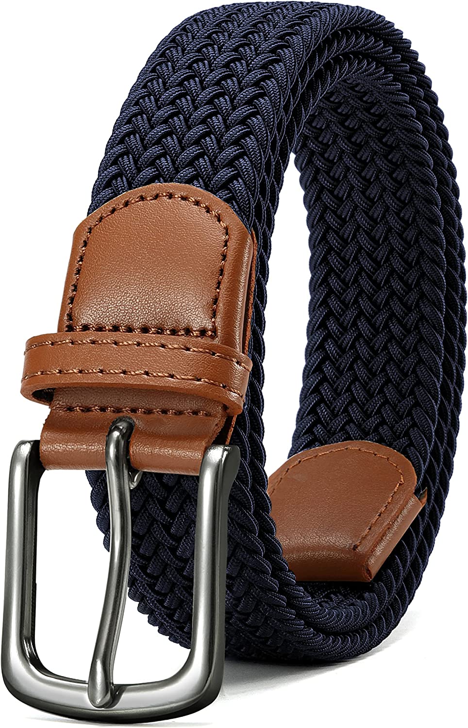 Braided Canvas Woven Elastic Stretch Belts 1 3/8 Width Stretch Belts for  Men