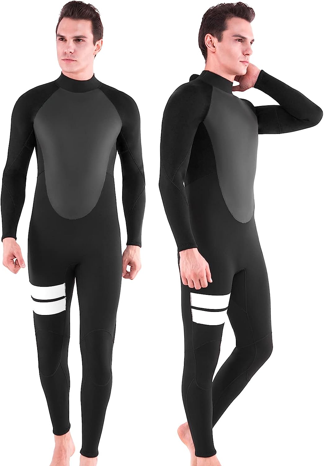 REALON Wetsuit Men 5/4mm Neoprene Full Body Thermal Scuba Diving Suits,  3/2mm Wo