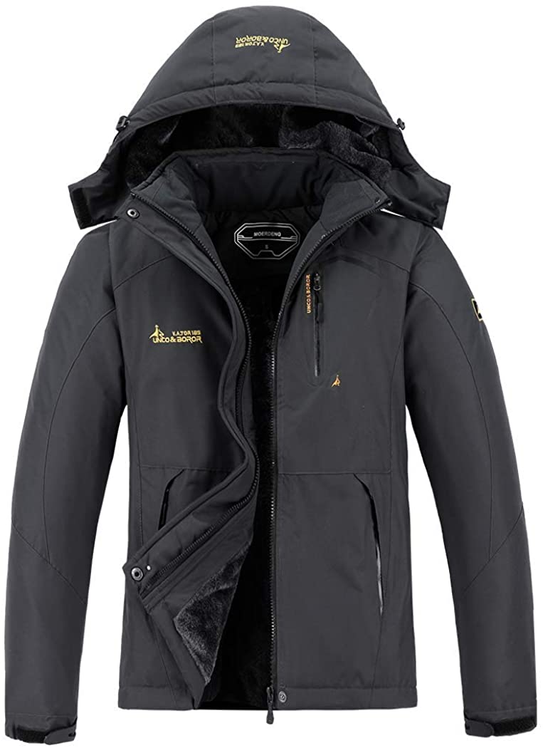 iloveSIA Mens Mountain Ski Jacket with Waterproof Windproof Rainproof Fleece Ski Coat 