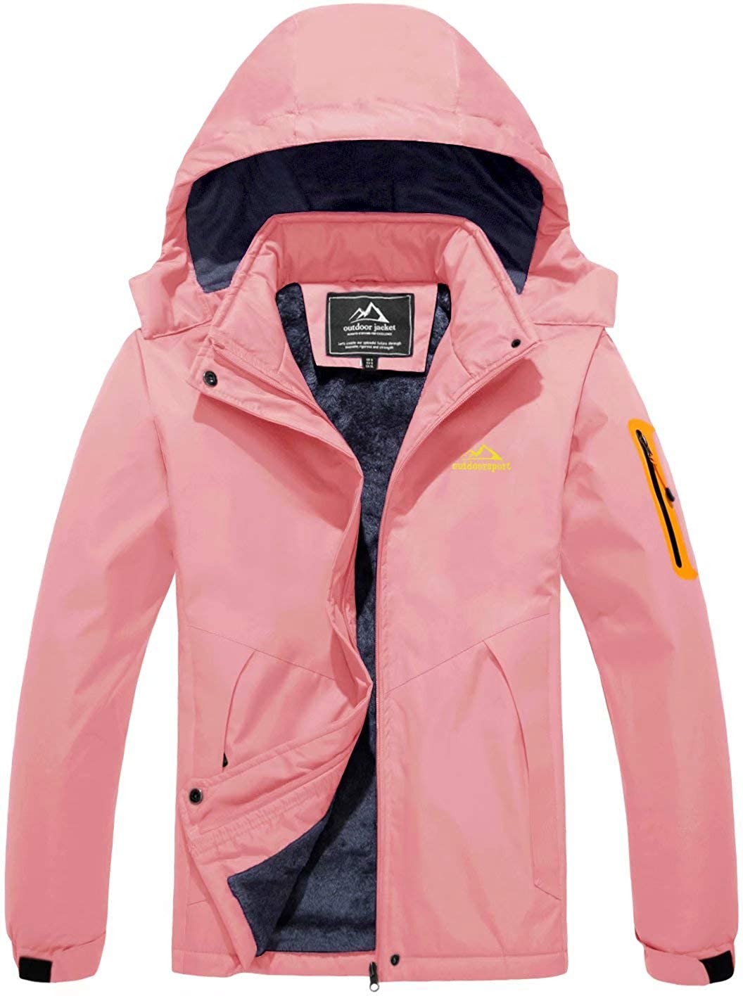 MAGCOMSEN Women's Winter Coats Water Resistant Snow Ski Jacket Fleece Lined with Hood Windproof Rain Jackets Parka 