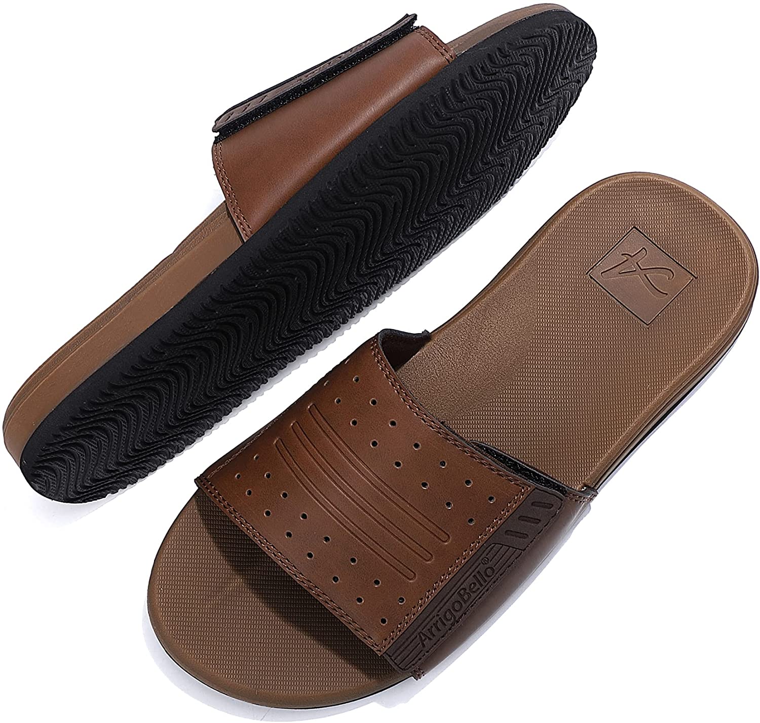 ARRIGO BELLO Flip Flops Women Sandals Leather Soft Comfortable Non-Slip Ladies Summer Slippers Beach Pool Size 4-7UK 