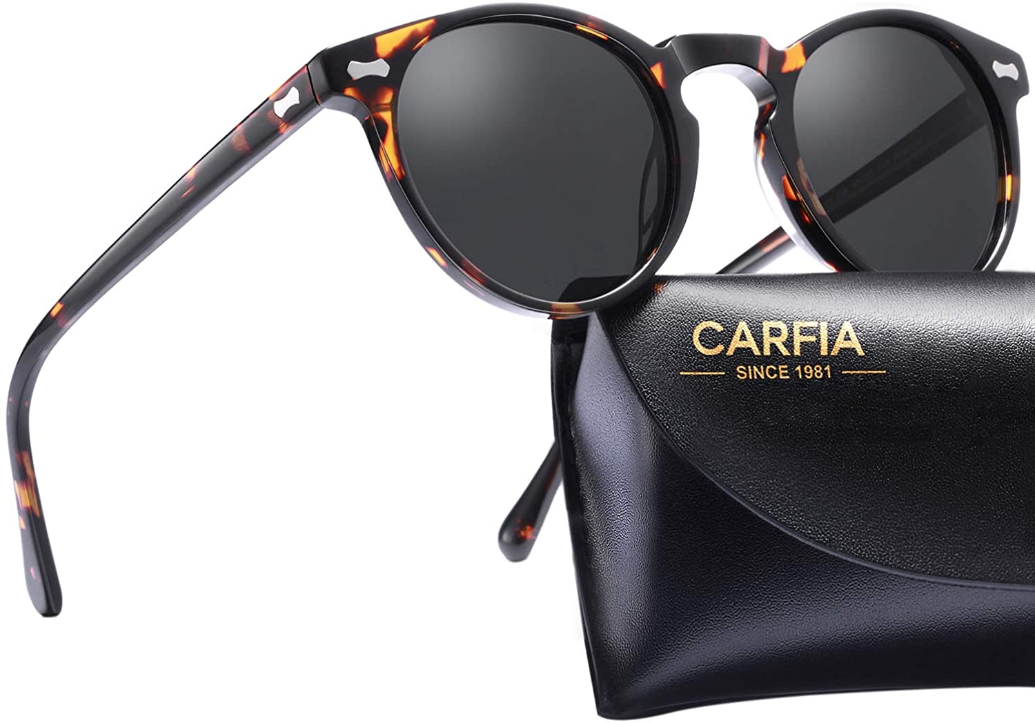 Carfia Mens Sunglasses Polarised Vintage Eyewear UV400 Protection for Driving Travel