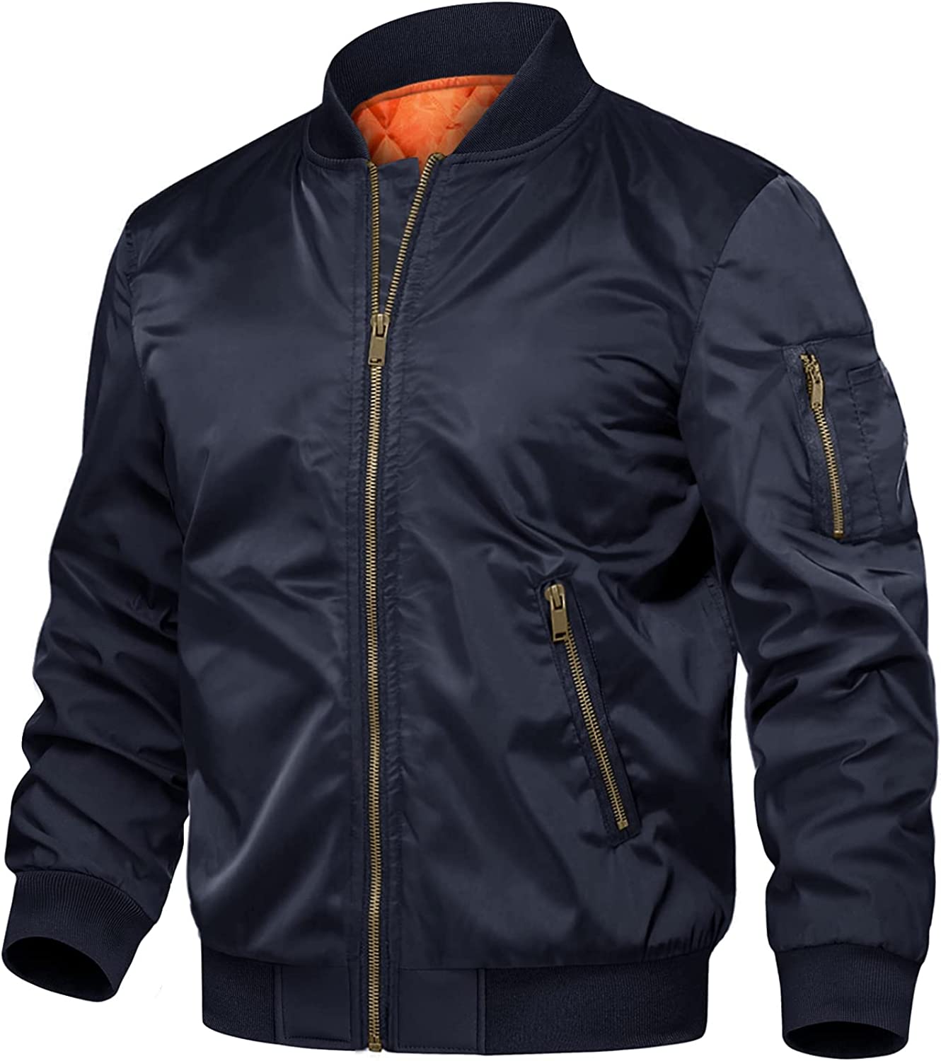 TACVASEN Men's Jackets-Windproof Bomber Jacket Full Zip Winter Warm Padded  Coats