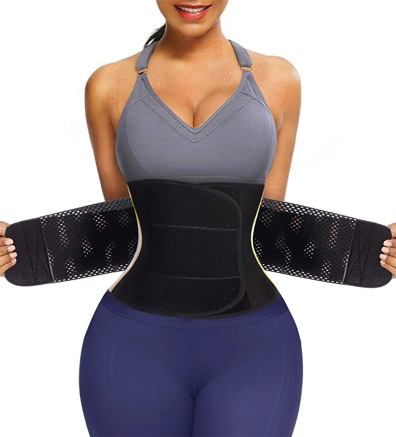  QEESMEI Waist Trainer Belt for Women - Waist Cincher Trimmer -  Slimming Body Shaper Sport Girdle Belt, Small Black : Clothing, Shoes &  Jewelry