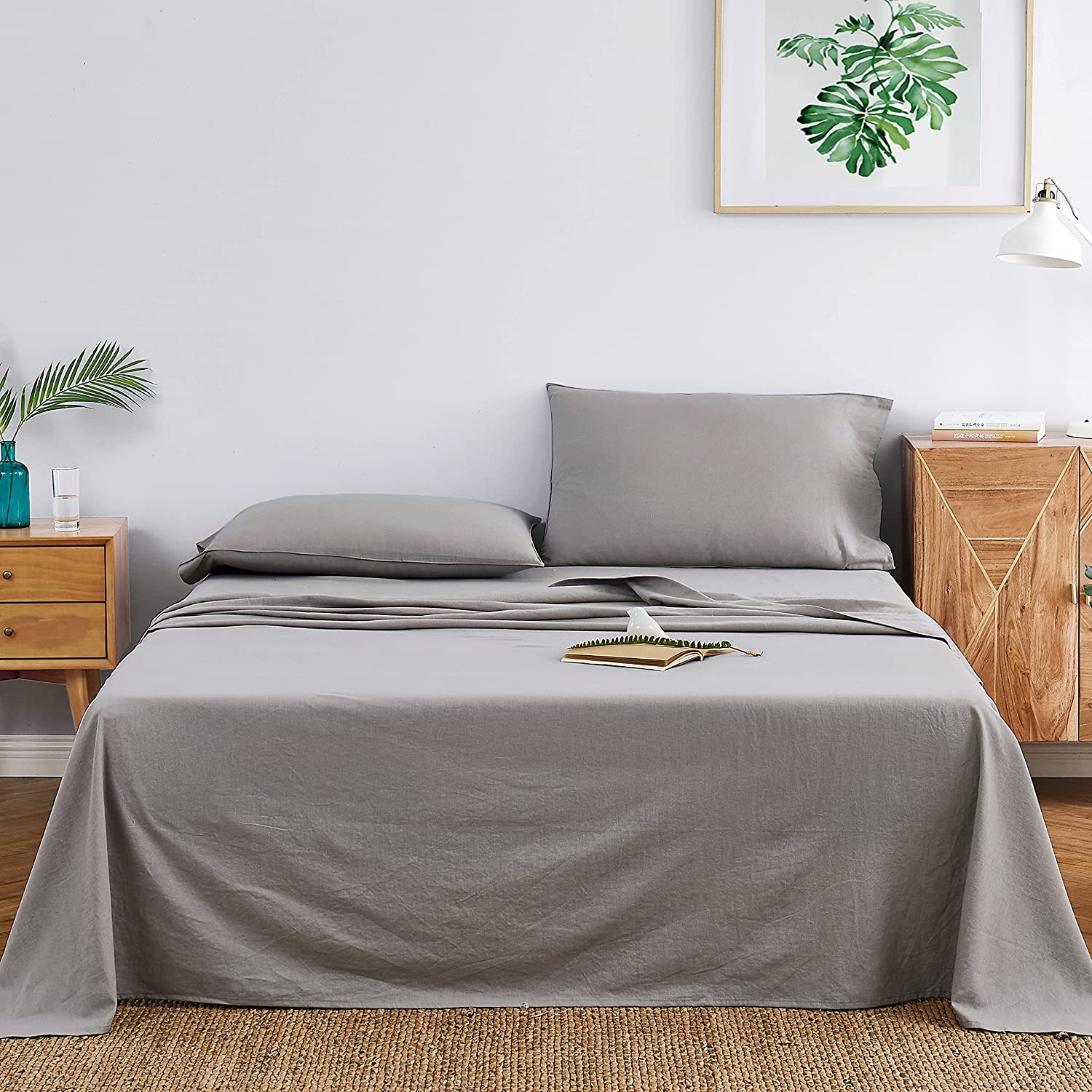  DAPU Pure Linen Sheets Set, 100% French Linen from