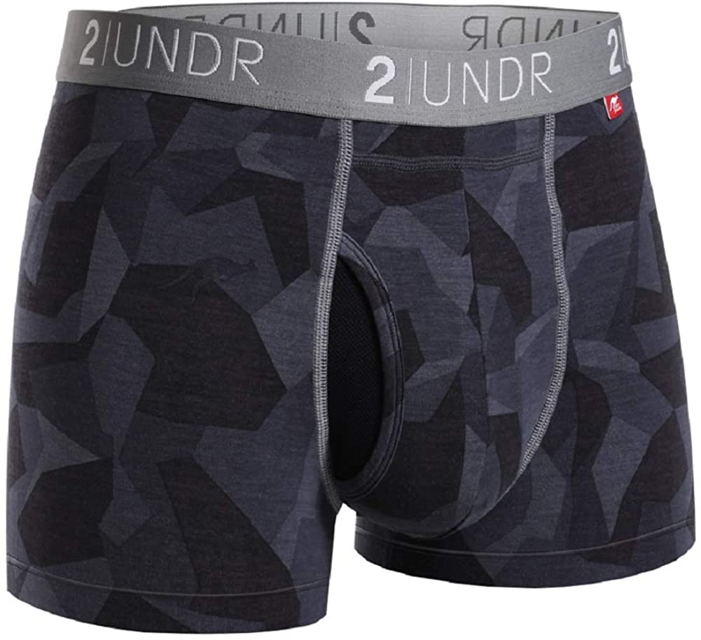 2UNDR Swing Shift 3 Boxer Trunk Underwear, White/Grey, X-Small :  : Clothing, Shoes & Accessories