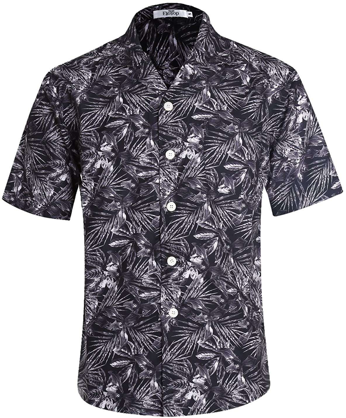 APTRO Men's Hawaiian Shirt 4 Way Stretch Short Sleeve Button Down ...
