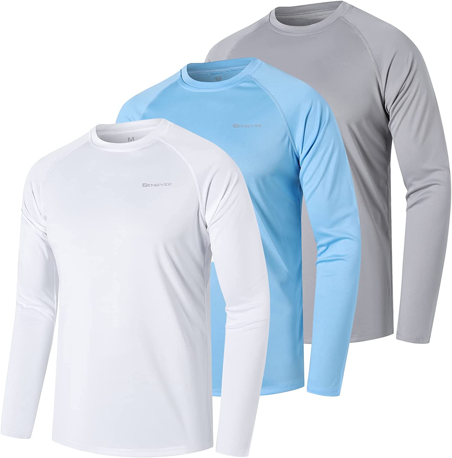 ZENGVEE Mens UPF 50+ Swim Shirts Outdoor Long Sleeve Sun Protection Workout  Shir