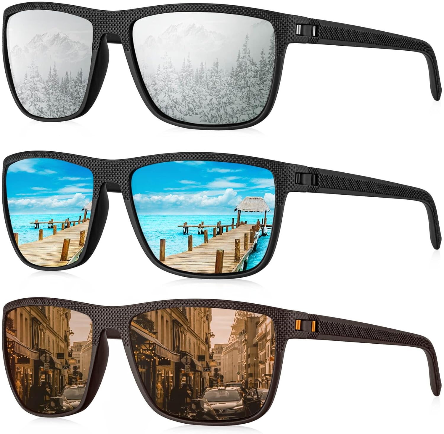 KALIYADI Polarized Sunglasses for Men, Lightweight Sun Glasses