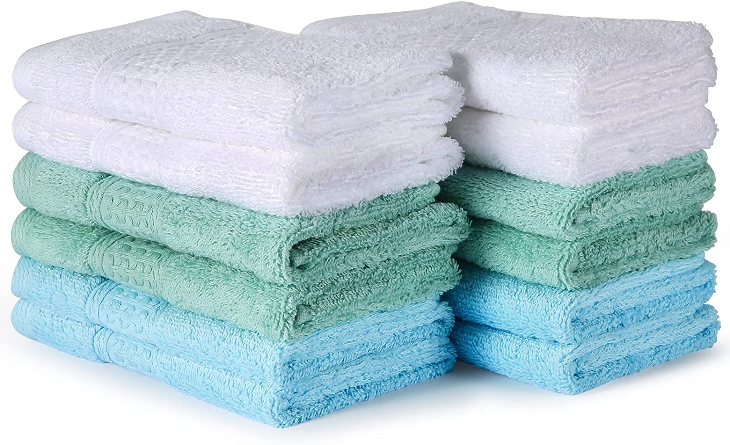 Chiicol Cotton Wash Cloths Absorbent Bath Washcloths for Body and Face -  Hotel Towels for Bathroom in Bulk. Durable,Soft Bath Rags, Wash Rag